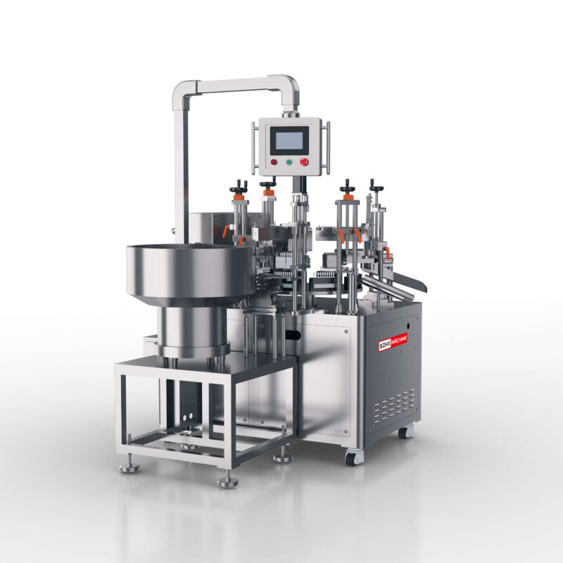 HX-005S2 Cosmetic lotion automatic filling machine throwing tube filling and sealing machine